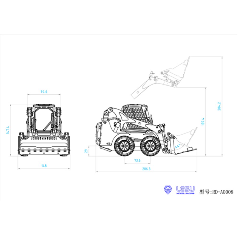 1/14 키트 LESU LT5H 휠형 스키드 스티어 로 - Rc Hobby Kit 리뷰 및 가격
