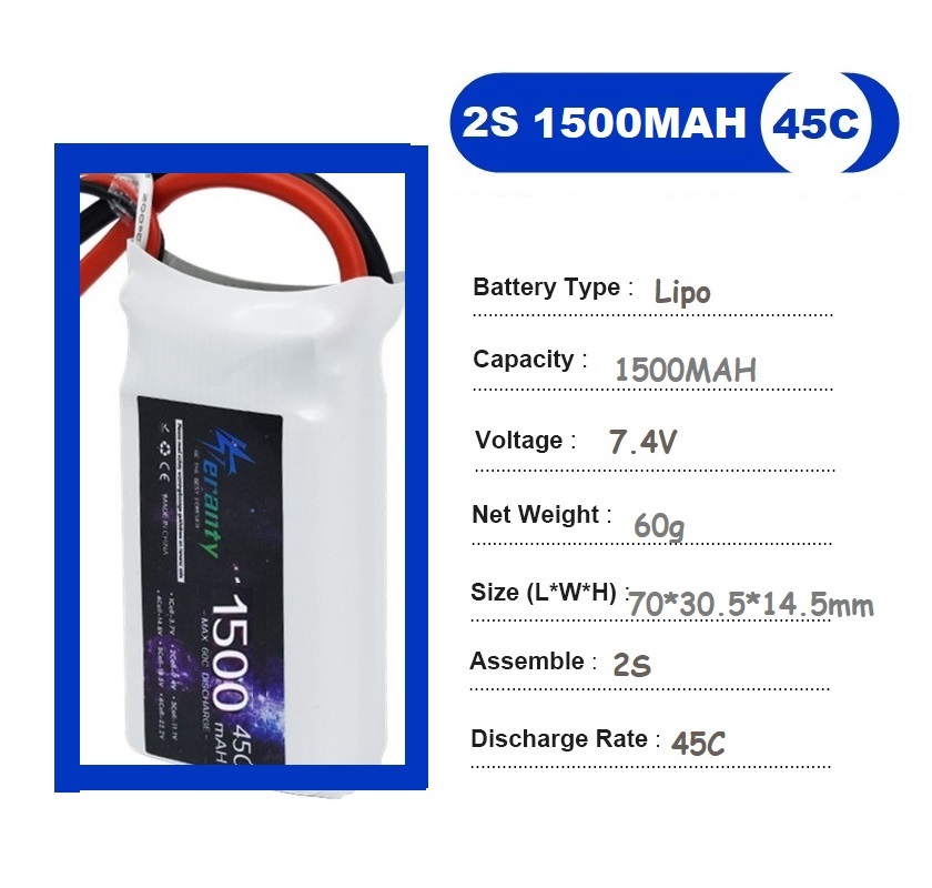 2PCS 7.4V Lipo 2S 배터리 1500mah/ - Rc Hobby Grade Car 리뷰 및 가격